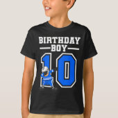 10歳の少年アイスホッケープレーヤー10誕生日K Tシャツ (正面)