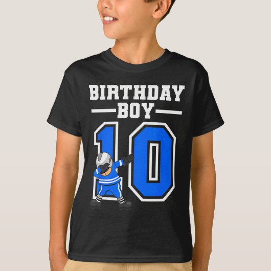 10歳の少年アイスホッケープレーヤー10誕生日K Tシャツ (正面)