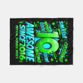 10歳の少年 10歳の誕生日男子 フリースブランケット (正面(横))