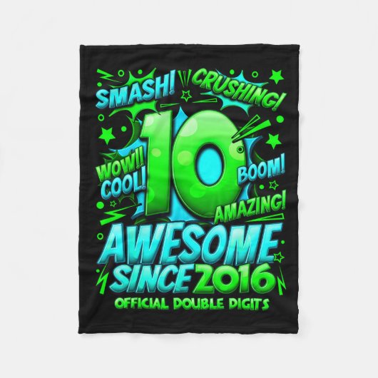 10歳の少年 10歳の誕生日男子 フリースブランケット (正面)