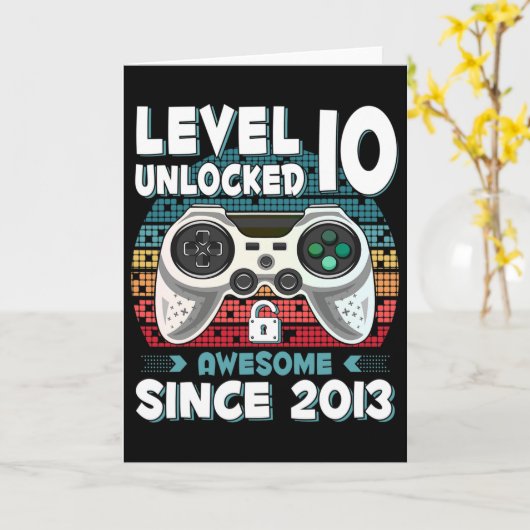 10歳の息子の男おもしろいの子ゲーマー10歳 カード (黄色い花)