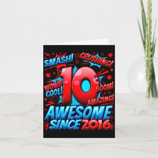 10歳の男の子用 10歳の誕生日おめでとう 10才 カード (正面)