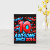10歳の男の子用 10歳の誕生日おめでとう 10才 カード (黄色い花)