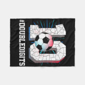 10歳の男の子 10 二桁 誕生日 サッカー フリースブランケット (正面(横))