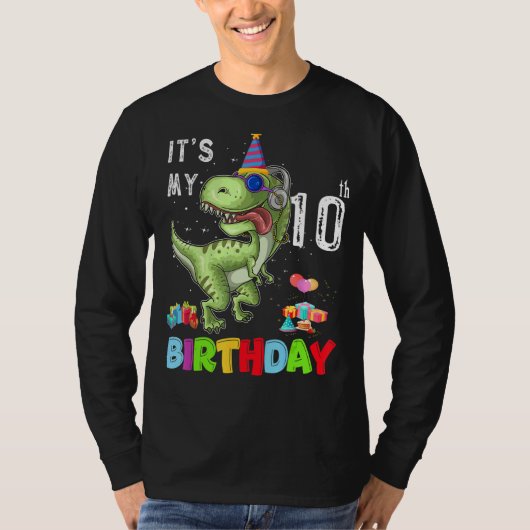 10歳の私の10誕生日恐竜レックス Tシャツ (正面)