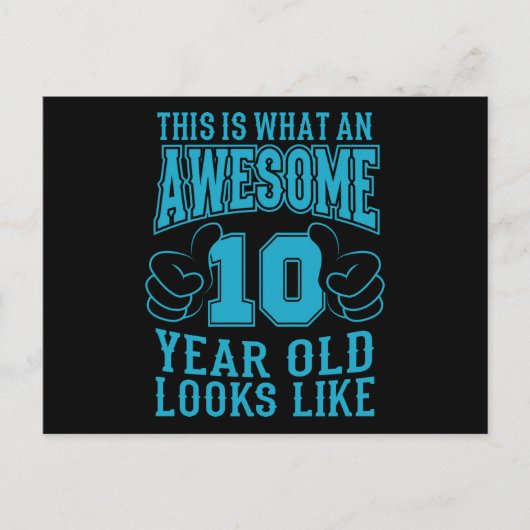 10歳の素晴らし10誕生日 ポストカード (正面)