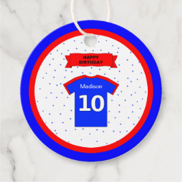 10歳の誕生日あなた感謝していの赤白青スポーツ星 フェイバータグ