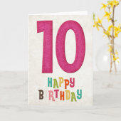 10歳の誕生日おめでとうカードデザイン8 カード (黄色い花)