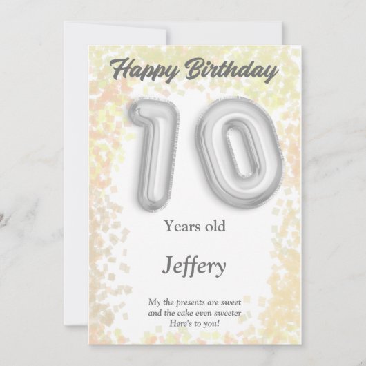 10歳の誕生日おめでとうカード (正面)