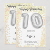 10歳の誕生日おめでとうカード (正面/裏面)