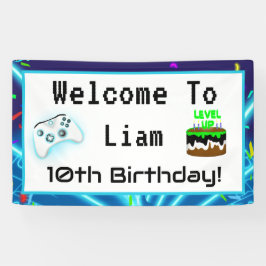 10歳の誕生日おめでとうクリティカルヒット! 横断幕