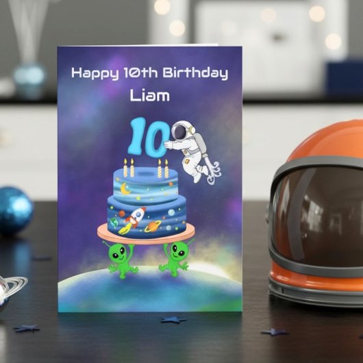10歳の誕生日おめでとう宇宙飛行士 カード