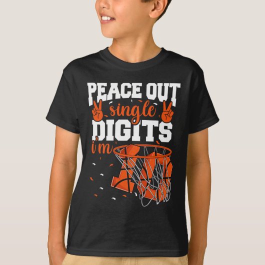 10歳の誕生日おめでとう少年たち Bysketbyll Peace Out 一桁 Tシャツ (正面)