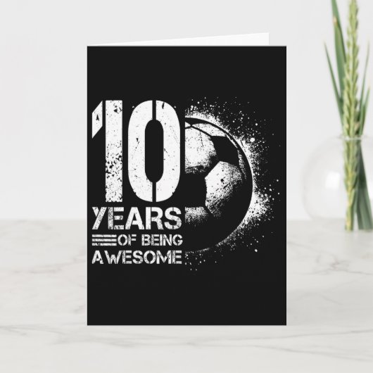 10歳の誕生日おめでとう少年少女サッカー選手10歳 カード (正面)