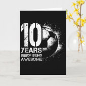 10歳の誕生日おめでとう少年少女サッカー選手10歳 カード (黄色い花)