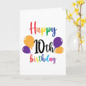 10歳の誕生日おめでとう カード (黄色い花)