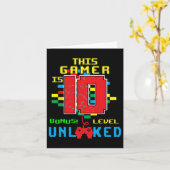 10歳の誕生日おめでとう ゲームのアンロックレベル10 Yシャツ カード (黄色い花)