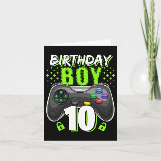 10歳の誕生日おめでとう ゲームコントローラー ゲーマー 10歳の誕生日 カード (正面)