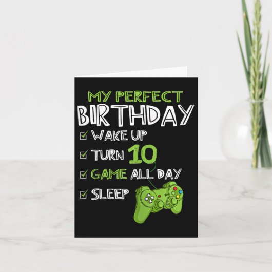 10歳の誕生日おめでとう！ゲーム好きな少年に最高のプレゼント カード (正面)