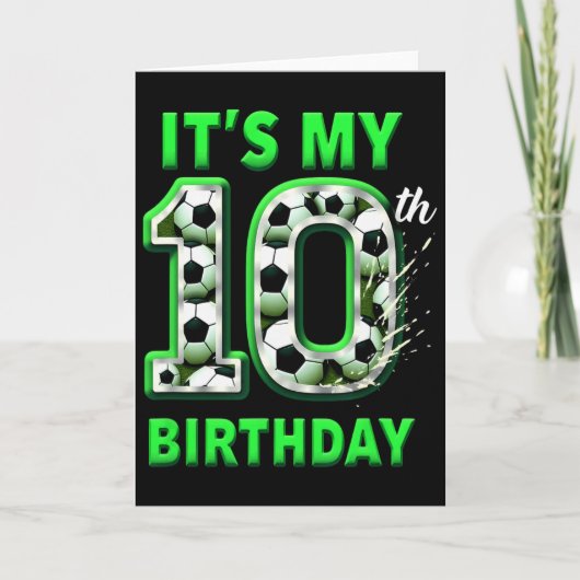 10歳の誕生日おめでとう サッカー好きな少年に _1 カード (正面)