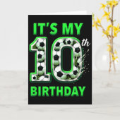10歳の誕生日おめでとう サッカー好きな少年に _1 カード (黄色い花)