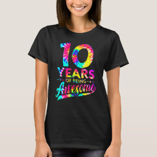 10歳の誕生日おめでとう タイダイ柄がかっこいい大人女子 Tシャツ