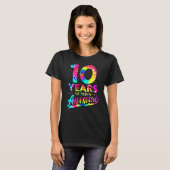 10歳の誕生日おめでとう タイダイ柄がかっこいい大人女子 Tシャツ (正面フル)