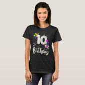 10歳の誕生日おめでとう ドーナツ女子 バースデーギフト Tシャツ (正面フル)