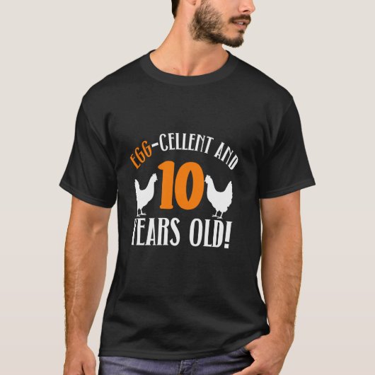 10歳の誕生日おめでとう ニワトリ飼育員さん Tシャツ (正面)