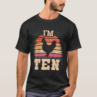 10歳の誕生日おめでとう ニワトリ 10歳の子供 Tシャツ