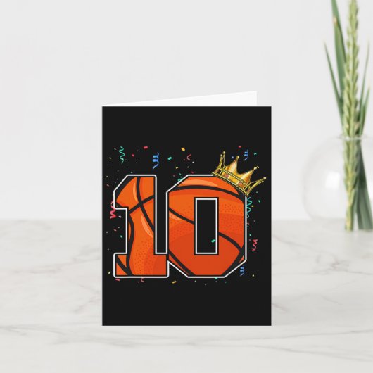 10歳の誕生日おめでとう バスケットボール大好きな少年 カード (正面)