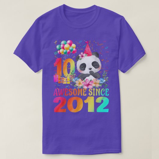 10歳の誕生日おめでとう！パンダと一緒の2011年から素敵な10年間 Tシャツ (デザイン正面)
