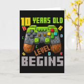 10歳の誕生日おめでとう ピクセルゲーミングコントローラー 10才 カード (黄色い花)
