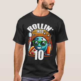 10歳の誕生日おめでとう！ボウリングバースデーパーティー 10歳 Tシャツ