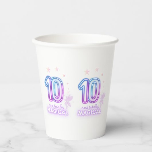 10歳の誕生日おめでとう!マジカルガールズ 紙コップ (正面)