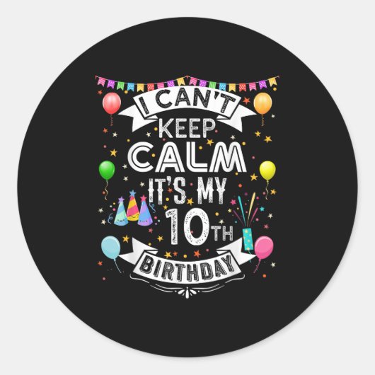 10歳の誕生日おめでとう！ ラウンドシール (正面)