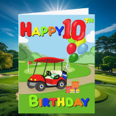 10歳の誕生日おめでとう レッド ボーイズ ゴルフ カード