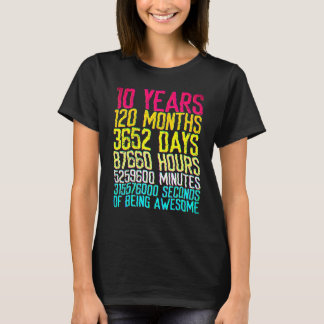 10歳の誕生日おめでとう レトロなデザイン 120ヶ月 Tシャツ