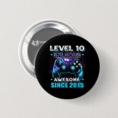 10歳の誕生日おめでとう レベル10ゲーマー 10歳のビデオゲーム 缶バッジ (正面&裏面)