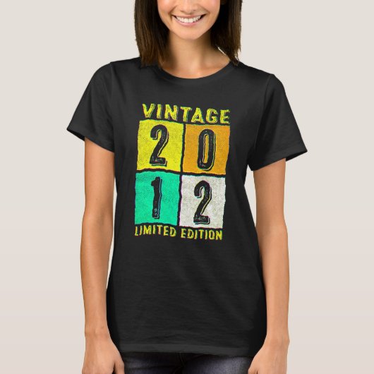 10歳の誕生日おめでとう ヴィンテージ 2012年 10歳の誕生日 2 Tシャツ (正面)