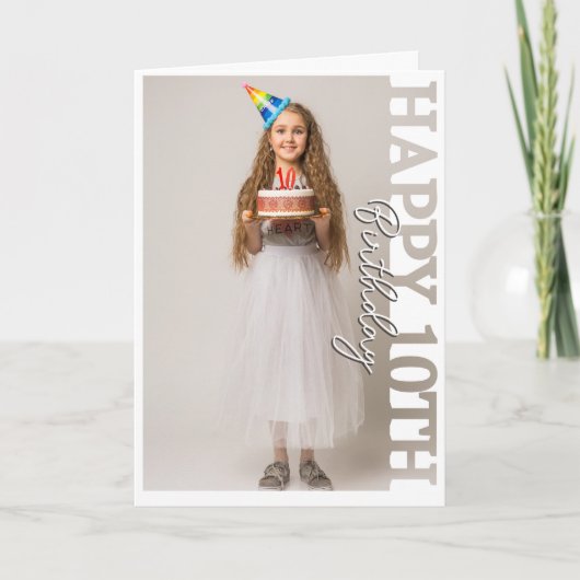 10歳の誕生日おめでとう 写真入りカード サンキューカード (正面)