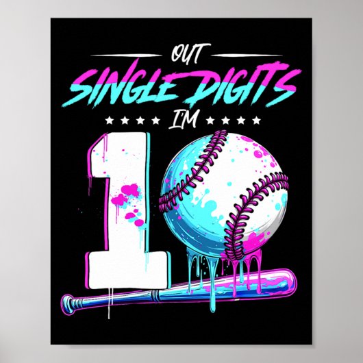 10歳の誕生日おめでとう 2桁の数字 10歳の誕生日 ポスター (正面)