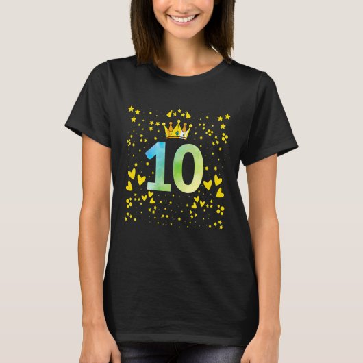 10歳の誕生日おめでとう Tシャツ (正面)