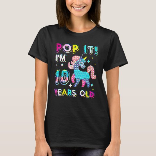 10歳の誕生日おもちゃ ポップ 誕生日 10歳 女の子 Tシャツ (正面)