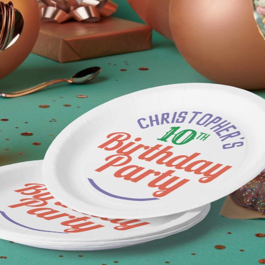 10歳の誕生日お祝い紙皿 ペーパープレート