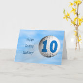 10歳の誕生日のゴルフカード カード (黄色い花)