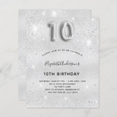 10歳の誕生日のシルバーグリッター (正面/裏面)