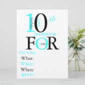 10歳の誕生日の招待 招待状 (スタンド正面)