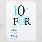 10歳の誕生日の招待 招待状 (正面/裏面)