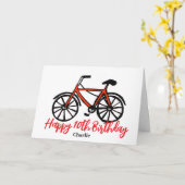 10歳の誕生日の赤い自転車 カード (黄色い花)